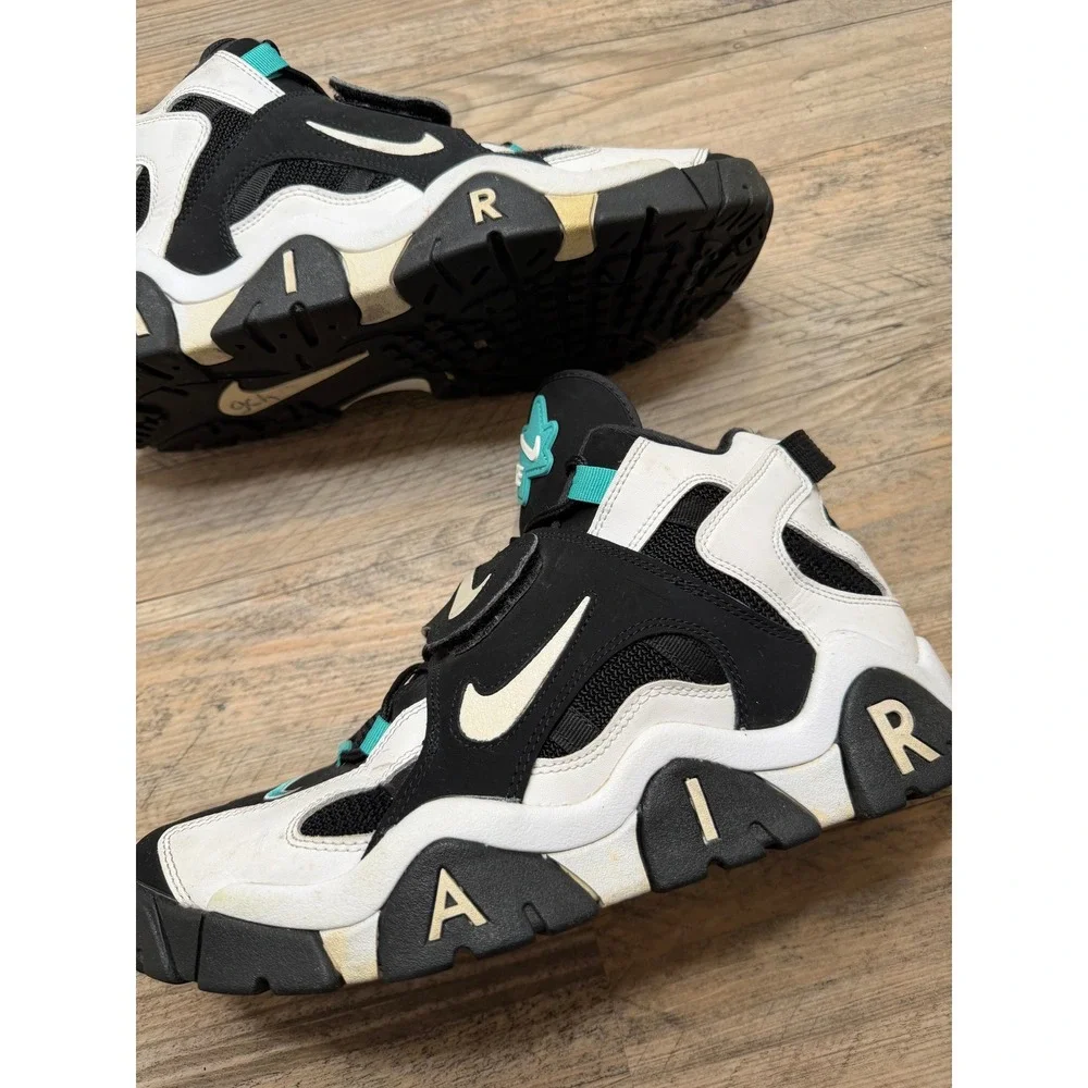 Nike Air Barrage Mid White Black Cabana Hyper Jade AT7847-001 Mens 11.5 Sneakers